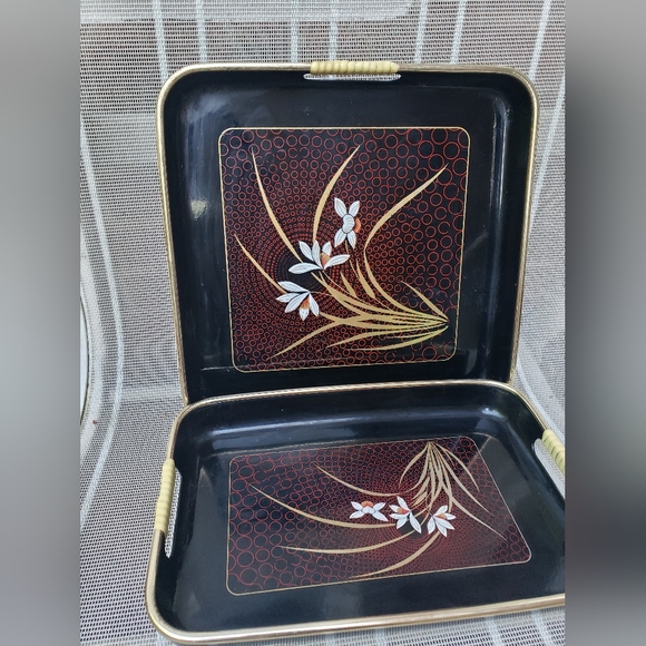 Dining Serving Veneer Trays Set 2 Poshmark